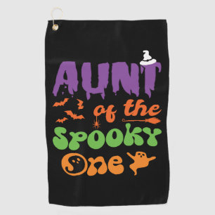 Aunt Of The Spooky One Halloween Family Matching Golf Towel