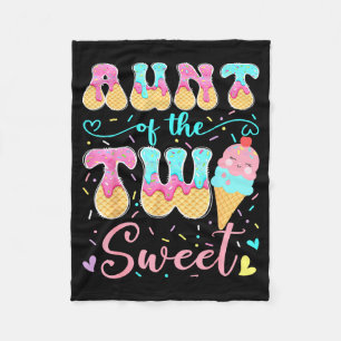 Aunt of the two sweet 2nd birthday girl ice cream fleece blanket