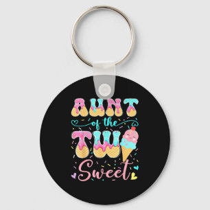 Aunt of the two sweet 2nd birthday girl ice cream key ring