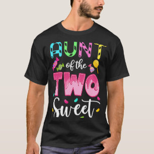 Aunt of the Two Sweet Sweetie Girl 2nd Birthday Ca T-Shirt