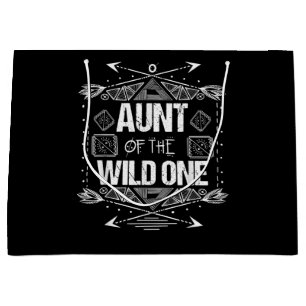 Aunt Of The Wild One Birthday Gift Large Gift Bag