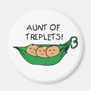 Aunt of Triplets Pod Magnet