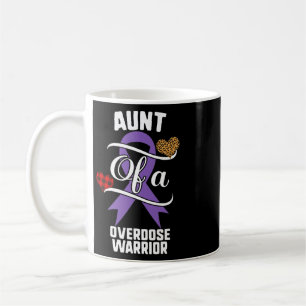 Aunt Overdose Awareness Leopard Buffalo Plaid Fami Coffee Mug