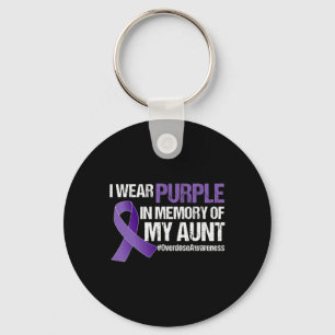 Aunt Overdose Awareness Memory Key Ring
