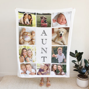 Aunt Photo Collage Sherpa Blanket