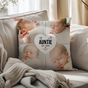 Aunt Photo Keepsake with Year & Name Cushion