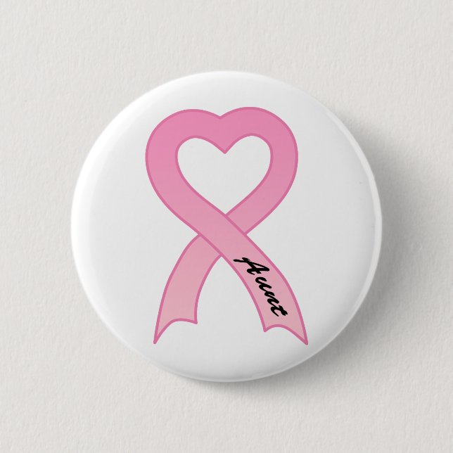 Aunt Pink Ribbon Button (Front)