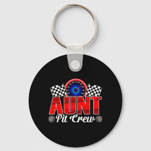Aunt Pit Crew Racing Family Race Car Birthday Boy Key Ring