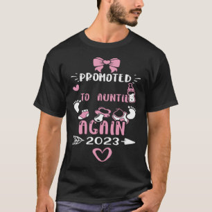Aunt Promoted to Auntie Again 2023 Baby Girl T-Shirt
