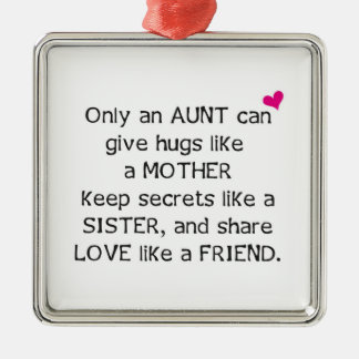 Aunt Quote Metal Ornament