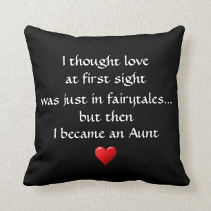 Aunt Quote Saying Elegant Black Throw Pillow