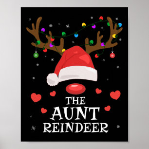 Aunt Reindeer Family Matching Christmas Auntie Aun Poster