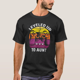 Aunt Retro Gifts Levelled Up To Aunt Pregnancy Ann T-Shirt