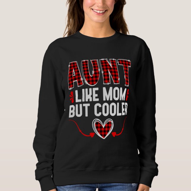 Aunt Retro Red Plaid Promoted To Aunt Mother s Day Sweatshirt (Front)
