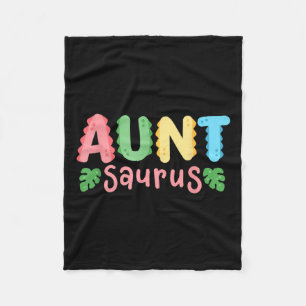 Aunt Saurus Kids Dinosaur Birthday Party Family Ma Fleece Blanket