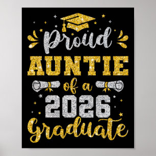 Aunt Senior 2026 Proud Auntie Of A Cl Of 2026 Grad Poster