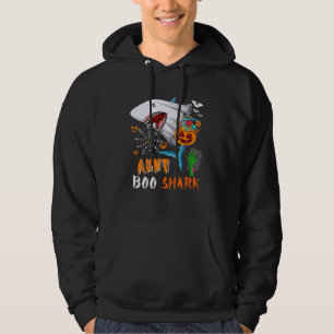 Aunt Shark Boo Halloween Shark Boo Ghost Candy Pum Hoodie