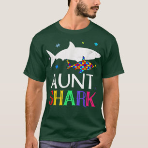 Aunt Shark Family Cool Autism Awareness Gift T-Shirt
