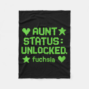 Aunt Status Unlocked Pixel Art Neon Green Gamer No Fleece Blanket