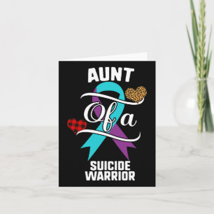 Aunt Suicide Awareness Leopard Buffalo Plaid Famil Card