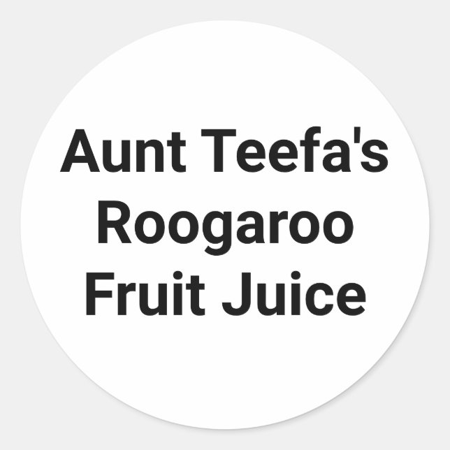 Aunt Teefa Rugaroo Fruit Hankamer Artjunkhaus Yum! Classic Round Sticker (Front)