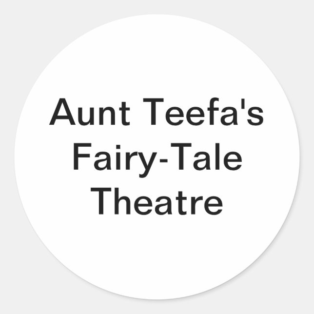 Aunt Teefa's Fairy-Tale Hankamer Artjunkhaus Comic Classic Round Sticker (Front)