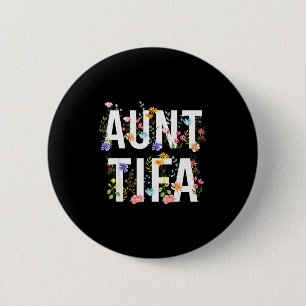 Aunt Tifa - Retro Wildflowers Floral Feminist Mom 6 Cm Round Badge