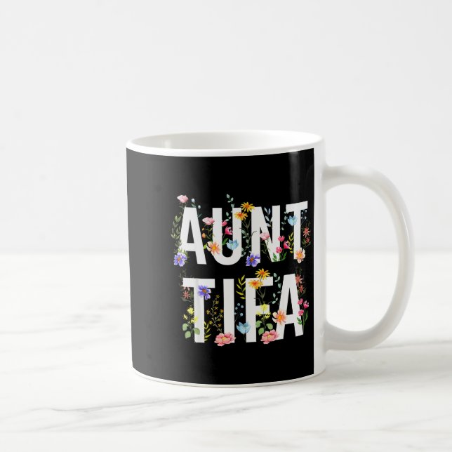Aunt Tifa - Retro Wildflowers Floral Feminist Mum  Coffee Mug (Right)