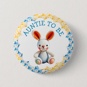 Aunt to Be   Boy's Baby Shower 6 Cm Round Badge