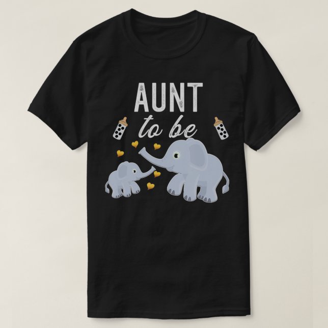 Aunt To Be Elephant Baby Shower Aunt  T-Shirt (Design Front)