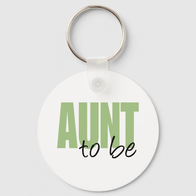 Aunt To Be (Green Block Font) Key Ring (Front)