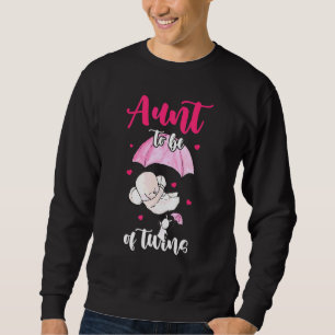 Aunt To Be Of Twins Niece And Nephew Elephant Umbr Sweatshirt