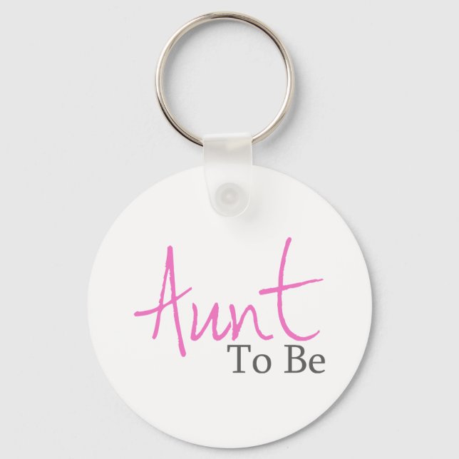 Aunt To Be (Pink Script) Key Ring (Front)