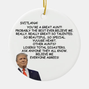 Aunt Trump christmas gift for Aunt Christmas tree Ceramic Ornament