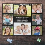 Aunt Uncle 8 Photo Collage Jigsaw Puzzle<br><div class="desc">A fun gift for the world's best aunt and uncle,  this black jigsaw puzzle features an 8 photo collage of their nieces and nephews and "World's Greatest Aunt & Uncle" in elegant white typography.</div>