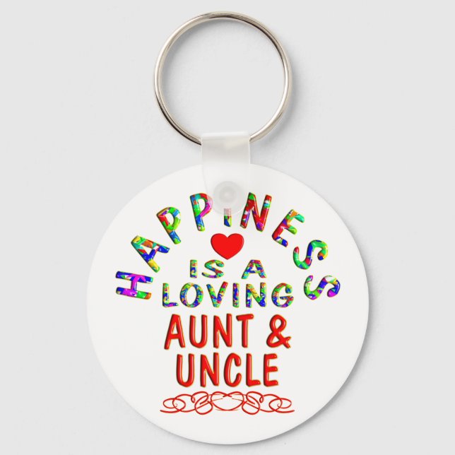 Aunt & Uncle Happiness Key Ring (Front)