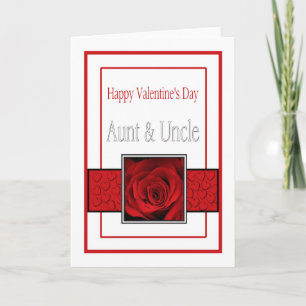 Aunt & Uncle   Happy Valentine's Day Roses Holiday Card