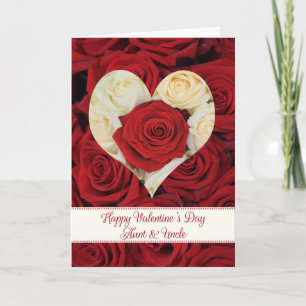Aunt & Uncle   Happy Valentine's Day Roses Holiday Card