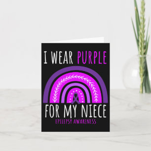 Aunt Uncle I Wear Purple For My Niece Epilepsy Awa Card