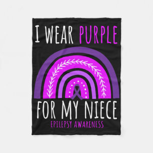Aunt Uncle I Wear Purple For My Niece Epilepsy Awa Fleece Blanket