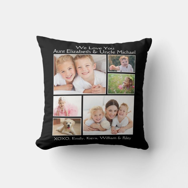Aunt Uncle Love You Photo Collage Cushion (Front)