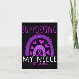 Aunt Uncle Men Women Purple Niece Support Epilepsy Card