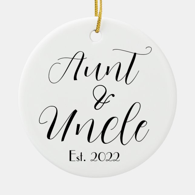 Aunt & Uncle Pregnancy Announcement  Ceramic Ornament (Front)
