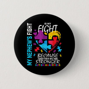 Aunt Uncle Puzzle Heart Blue Fighter Nephew Au 6 Cm Round Badge