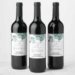 Aunt & Uncle to Be Pregnancy Announcement Friends Wine Label