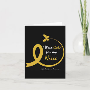 Aunt Uncle Wear Gold For My Niece Childhood Cancer Card