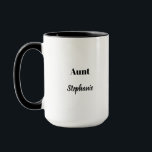 Aunt Weddings Christmas Black White Gift Favour  Mug<br><div class="desc">Designed in pink,  black white custom colours and text templates for "Aunt" and name which you can customise as you like. You may choose different colours or sizes for the cup and personalise the texts as you like!</div>