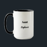 Aunt Weddings Christmas Black White Gift Favour  Mug<br><div class="desc">Designed in pink,  black white custom colours and text templates for "Aunt" and name which you can customise as you like. You may choose different colours or sizes for the cup and personalise the texts as you like!</div>