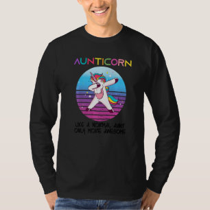 Aunticorn An Awesome Aunt Dabbing Dancing Unicorn  T-Shirt