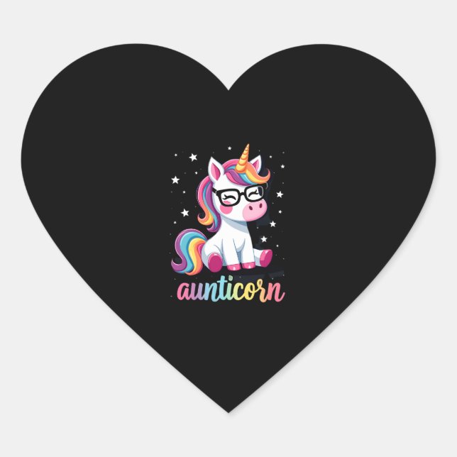 Aunticorn Aunty Dabbing Unicorn Auntie Aunt Christ Heart Sticker (Front)